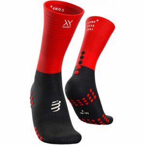 Compressport MID COMPRESSION SOCKS Magasszárú futózokni, piros, méret