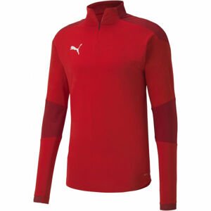 Puma TEAM FINAL 21 TRAINING 14 ZIP TOP Férfi edzőpóló, piros, méret