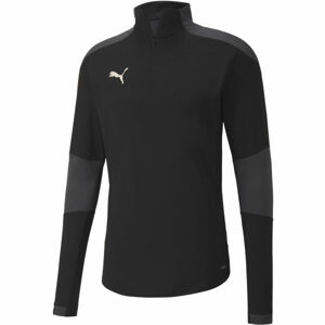 Puma TEAM FINAL 21 TRAINING 14 ZIP TOP Férfi edzőpóló, fekete, méret