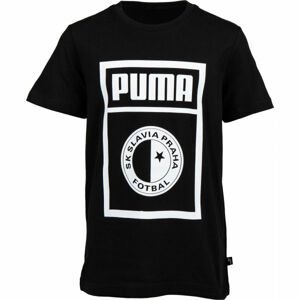 Puma SLAVIA PRAGUE GRAPHIC TEE JR Junior felső, fekete, méret