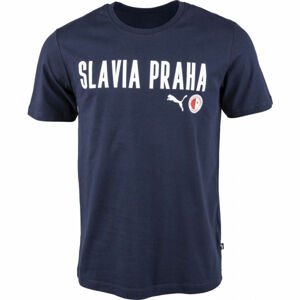 Puma Slavia Prague Graphic Tee DBLU Férfi póló, sötétkék, méret