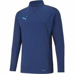 Puma TEAMCUP 1/4 ZIP TOP Férfi pulóver edzéshez, kék, méret