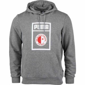 Puma SLAVIA PRAGUE GRAPHIC HOODY Férfi pulóver, szürke, méret