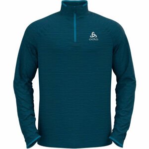 Odlo MIDLAYER 1/2 ZIP RUN EASY WARM Pulóver rövid cipzárral, kék, méret