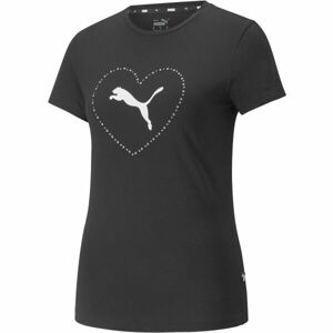 Puma VALENTINE´S DAY GRAPHIC TEE Női póló, fekete, méret