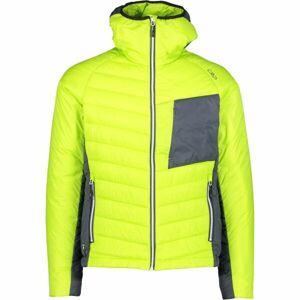 CMP MAN HYBRID JACKET FIX HOOD Férfi hibrid kabát, fényvisszaverő neon, méret