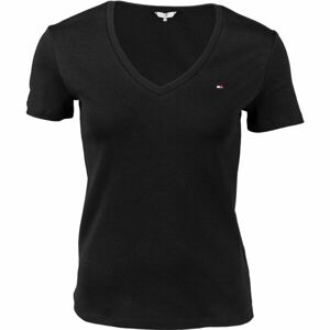 Tommy Hilfiger IM SLIM SOLID V-NK TOP SS Női póló, fekete, méret