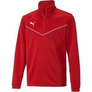 Puma TEAMRISE 1 4 ZIP TOP JR Fiú pulóver, piros, méret