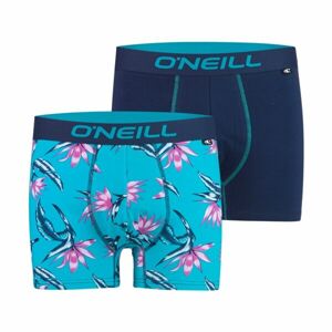 O'Neill MEN BOXER FLORAL TEAL&PLAIN 2PACK Férfi boxeralsó, kék, méret