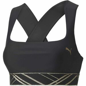 Puma MID IMPACT DECO GLAM BRA Női melltartó, fekete, méret