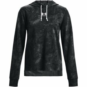 Under Armour RIVAL TERRY PRINT HOODIE Női pulóver, fekete, méret