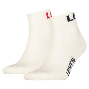 Levi's® MID CUT SPORT LOGO 2P Uniszex zokni, fehér, méret