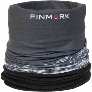 Finmark FSW-215 Multifunkcionális kendő fleece résszel, sötétszürke, méret