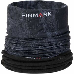Finmark FSW-216 Multifunkcionális kendő fleece résszel, fekete, méret