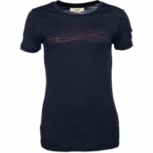 Icebreaker TECH LITE II SS TEE SKI STRIPES MIDNIGHT W Női univerzális póló, sötétkék, méret