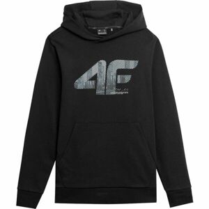 4F MEN´S HOODED Férfi pulóver, fekete, méret