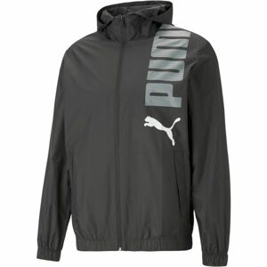 Puma HOODED GRAPHIC WINDBREAKER Férfi kabát, fekete, méret