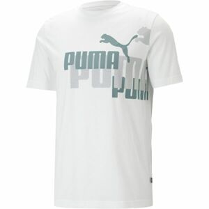 Puma ESS+LOGO POWER TEE Férfi póló, fehér, méret