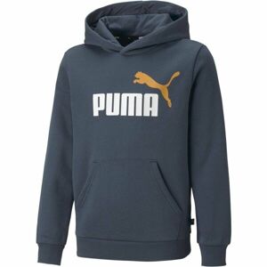 Puma ESS + 2 COL BIG LOGO HOODIE FL B Fiú pulóver, sötétkék, méret
