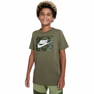 Nike NSW TEE CAMO FUTURA Fiú póló, khaki, méret
