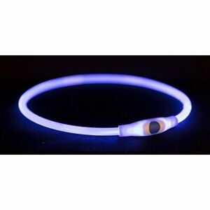 TRIXIE FLASH LIGHT RING USB S-M Világító nyakörv, kék, méret