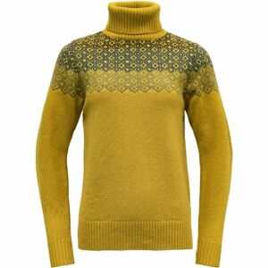 Devold SYVDE WOOL HIGH NECK Női pulóver, sárga, méret