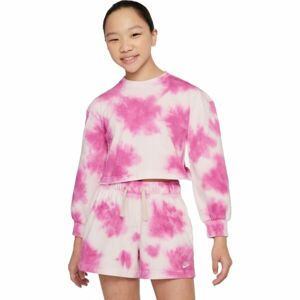 Nike NSW WASH CREW JSY Lány pulóver, rózsaszín, méret