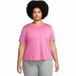 Nike ONE DF SS STD TOP PLUS W Női plus size edzőpóló, rózsaszín, méret