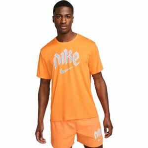 Nike DF RUN DVN MILER SS Férfi póló, narancssárga, méret