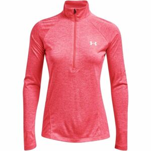 Under Armour TECH 1/2 ZIP - TWIST Női pulóver, rózsaszín, méret