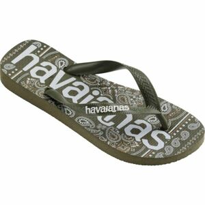 HAVAIANAS TOP LOGO MANIA FASHION Uniszex flip-flop papucs, khaki, méret 45/46