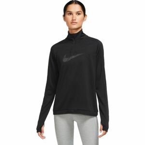 Nike DF SWOOSH HBR HZ PACER Női pulóver futáshoz, fekete, méret