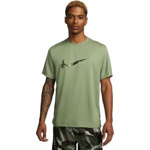 Nike DF UV SS MILER ECMO Férfi póló futáshoz, khaki, méret