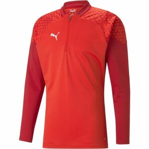 Puma TEAMCUP TRAINING 1/4 ZIP TOP Férfi sportos pulóver, piros, méret