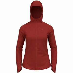 Odlo W ASCENT PW 220 MID LAYER HOODY Női cipzáras felső, piros, méret