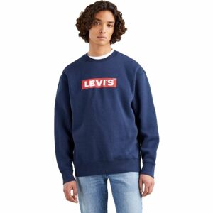 Levi's® T3 RELAXED GRAPHIC CREW Férfi pulóver, sötétkék, méret