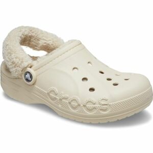 Crocs BAYA LINED FUZZ STRAP CLOG Férfi papucs, bézs, méret 45/46