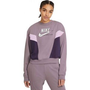 Nike NSW HERITAGE CREW FLC W Női pulóver, lila, méret