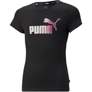 Puma ESS+BLEACH LOGO TEE Lány póló, fekete, méret