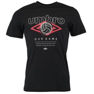 Umbro FW RETRO FOOTVALL GRAPHIC TEE Férfi póló, fekete, méret