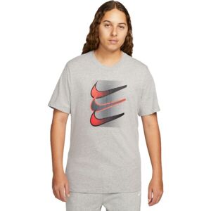 Nike NSW TEE 12MO SWOOSH Férfi póló, szürke, méret