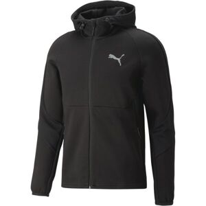 Puma EVOSTRIPE FULL-ZIP HOODIE DK Férfi sportos pulóver, fekete, méret