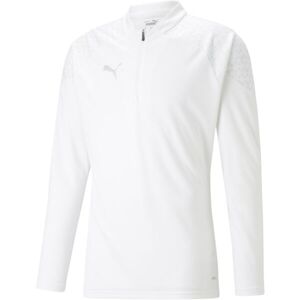 Puma TEAMCUP TRAINING 1/4 ZIP TOP Férfi sportos pulóver, fehér, méret