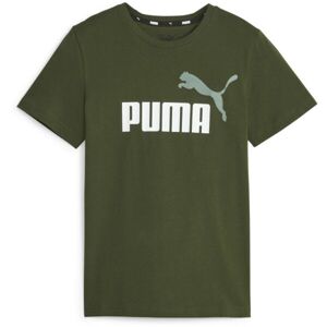 Puma ESS + 2 COL LOGO TEE Fiú póló, zöld, méret