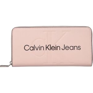 Calvin Klein SCULPTED MONO ZIP AROUND MONO Női pénztárca, lazac, méret