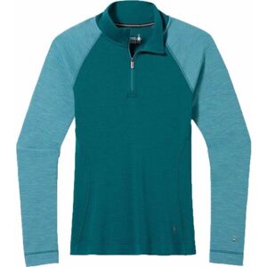 Smartwool W CLASSIC THERMAL MERINO BL 1/4 ZB Női póló, sötétzöld, méret