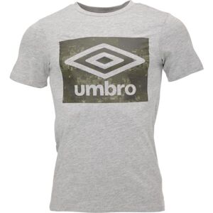 Umbro LAYERED BOX LOGO GRAPHIC TEE Férfi póló, szürke, méret