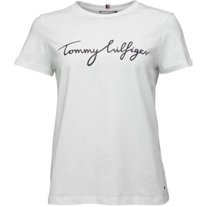 Tommy Hilfiger REG C-NK SIGNATURE TEE Női póló, fehér, méret