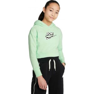 Nike NSW CROP HOODIE FILL Lány pulóver, világoszöld, méret