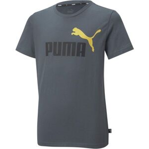 Puma ESS + 2 COL LOGO TEE Fiú póló, sötétszürke, méret